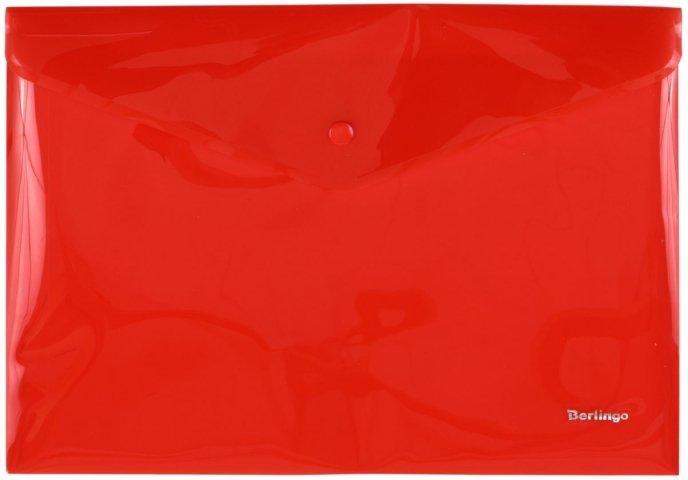 Папка-конверт пластиковая на кнопке Berlingo А4+ толщина пластика 0,18 мм, красная - фото 4 - id-p131174202