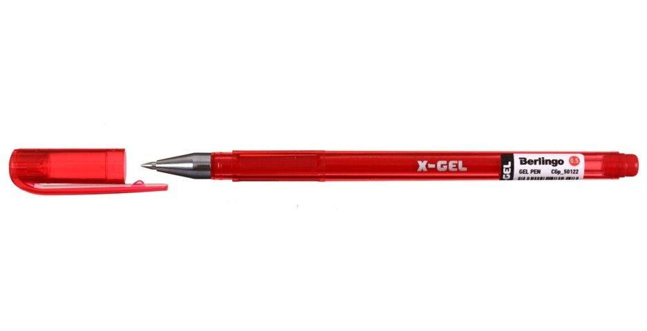 Ручка гелевая Berlingo X-Gel корпус красный, стержень красный - фото 1 - id-p131174208