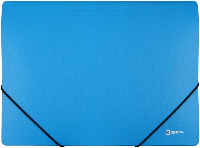 Папка пластиковая на резинке Optima толщина пластика 0,6 мм, голубая - фото 2 - id-p131175277