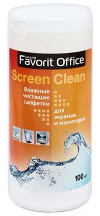 Салфетки влажные чистящие для экранов мониторов и телевизоров Favorit Office 100 шт. - фото 2 - id-p131171968