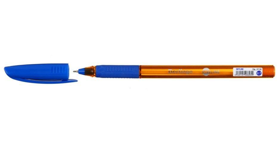 Ручка шариковая одноразовая Berlingo Skyline корпус прозрачный, стержень светло-синий - фото 1 - id-p131174209