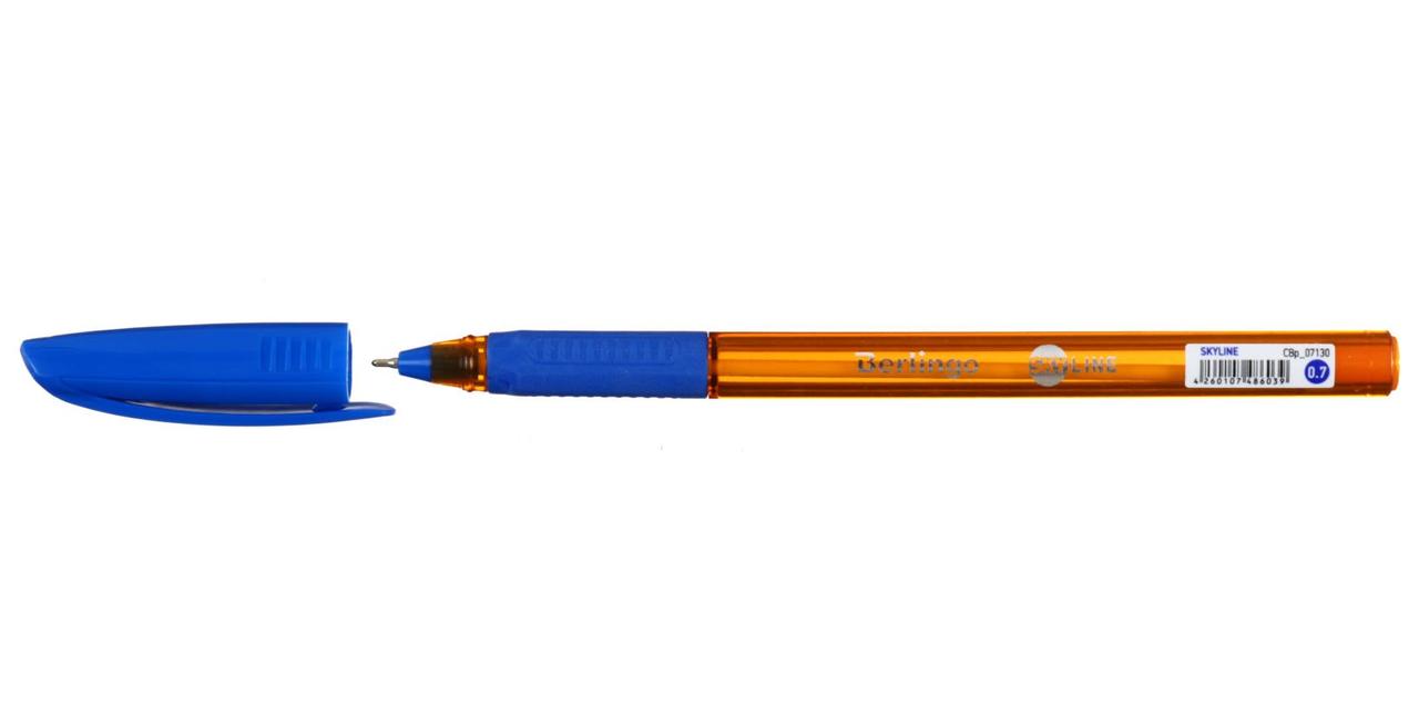 Ручка шариковая одноразовая Berlingo Skyline корпус прозрачный, стержень светло-синий - фото 2 - id-p131174209