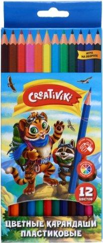 Карандаши цветные Creativiki 12 цветов, длина 175 мм - фото 2 - id-p131174217