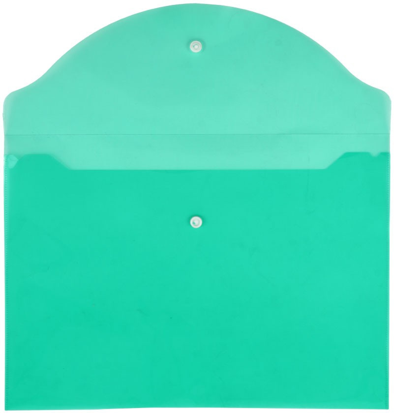 Папка-конверт пластиковая на кнопке inФормат толщина пластика 0,15 мм, прозрачная зеленая - фото 2 - id-p131169846