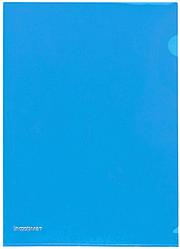 Папка-уголок пластиковая inФормат А4+  толщина пластика 0,15 мм, прозрачная синяя