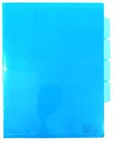 Папка-уголок пластиковая с 3 отделениями inФормат А4+ толщина пластика 0,15 мм, синяя