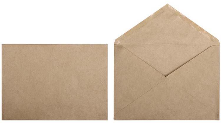 Конверт почтовый 162*229 мм (С5) декстрин, чистый, треугольный клапан, крафт бумага - фото 1 - id-p131171983