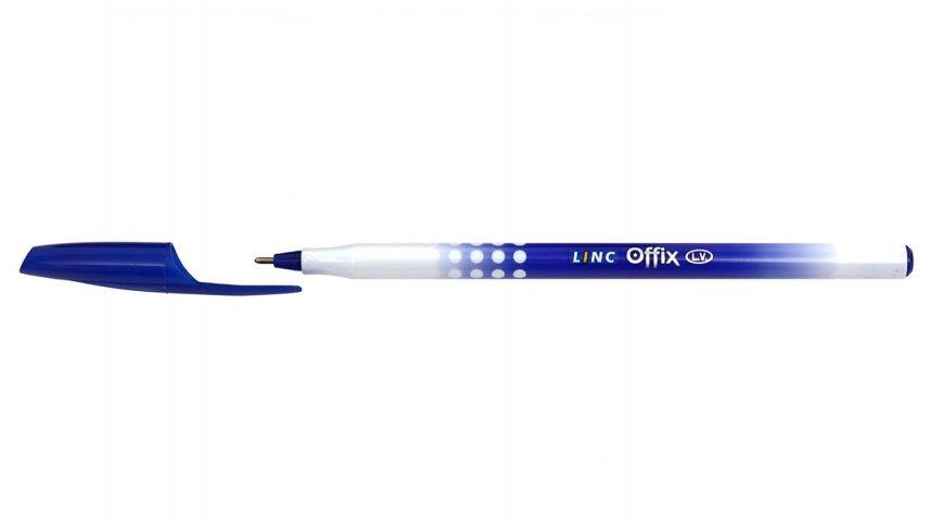 Ручка шариковая одноразовая Linc Offix корпус ассорти, стержень синий - фото 1 - id-p131170913