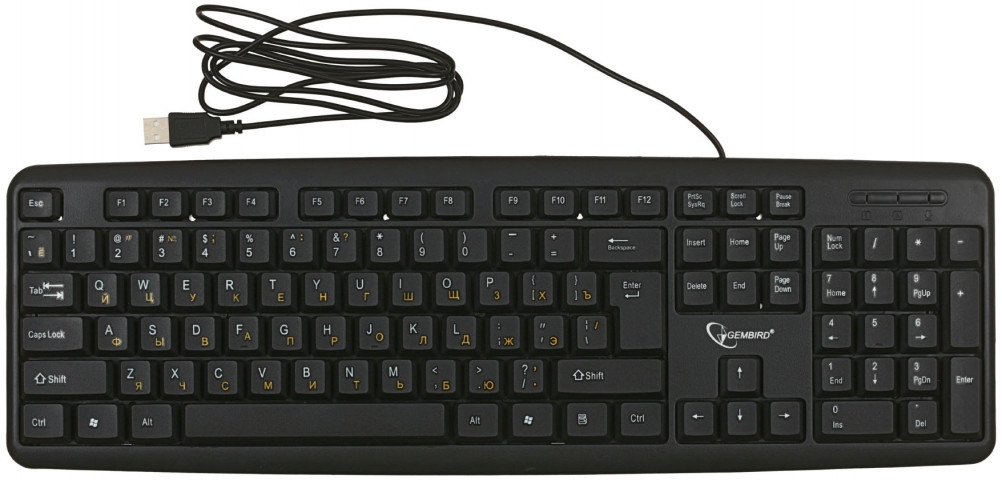 Клавиатура Gembird KB-8320U-BL USB, проводная, черная - фото 1 - id-p131176655