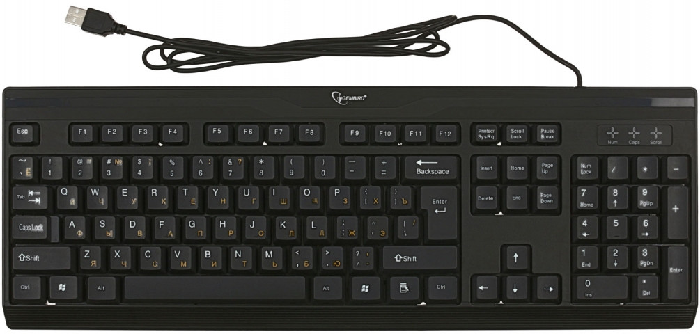 Клавиатура Gembird KB-8335U-BL USB, проводная, черная - фото 1 - id-p131176656