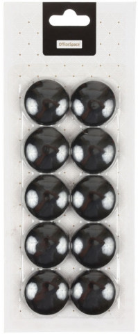 Магниты для досок OfficeSpace диаметр 30 мм, 10 шт., черные - фото 1 - id-p131176690