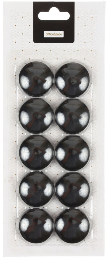 Магниты для досок OfficeSpace диаметр 30 мм, 10 шт., черные - фото 2 - id-p131176690