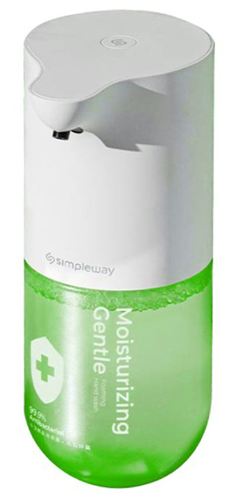 Диспенсер для мыла автоматический Simpleway зеленый (с антибактериальным мылом - лайм, 300 мл) - фото 1 - id-p131176696