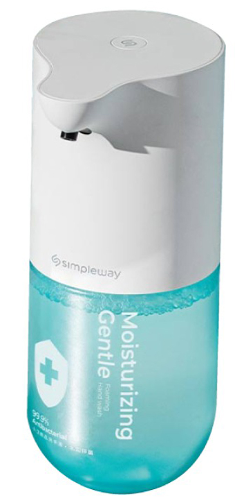 Диспенсер для мыла автоматический Simpleway синий (с антибактериальным мылом, 300 мл) - фото 1 - id-p131176698