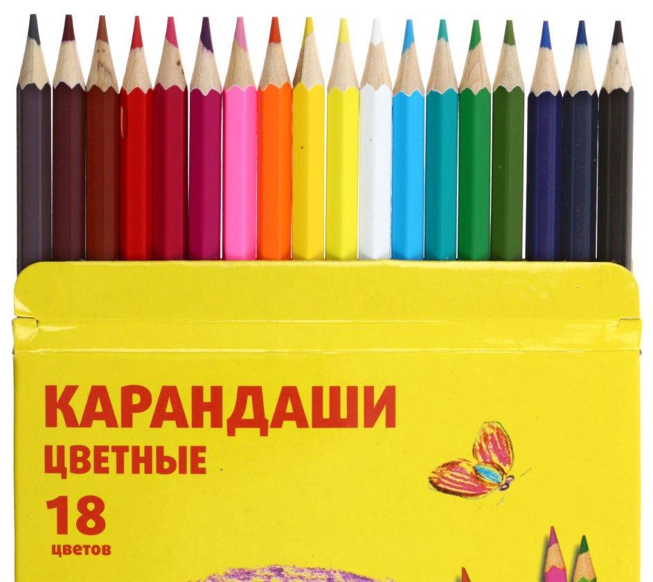 Карандаши цветные «Каляка-Маляка» 18 цветов, длина 175 мм, ассорти - фото 1 - id-p131169898
