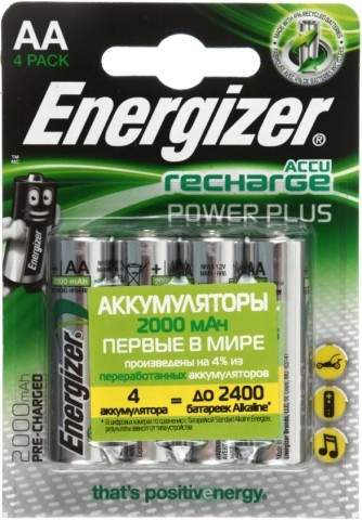 Аккумулятор Energizer Recharge AA, 1.2V, 2000 mAh NH (4 шт.в упаковке) - фото 1 - id-p131175352