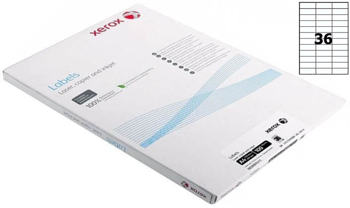 Бумага самоклеящаяся для изготовления этикеток Xerox А4, 36 шт., 70*24,75 мм, 100 л. - фото 2 - id-p131170952