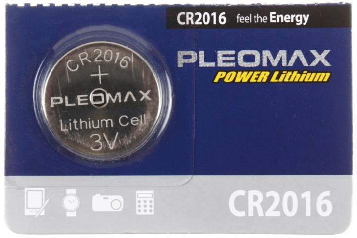 Батарейка литиевая дисковая Samsung Pleomax CR2016, 3V - фото 1 - id-p131175364