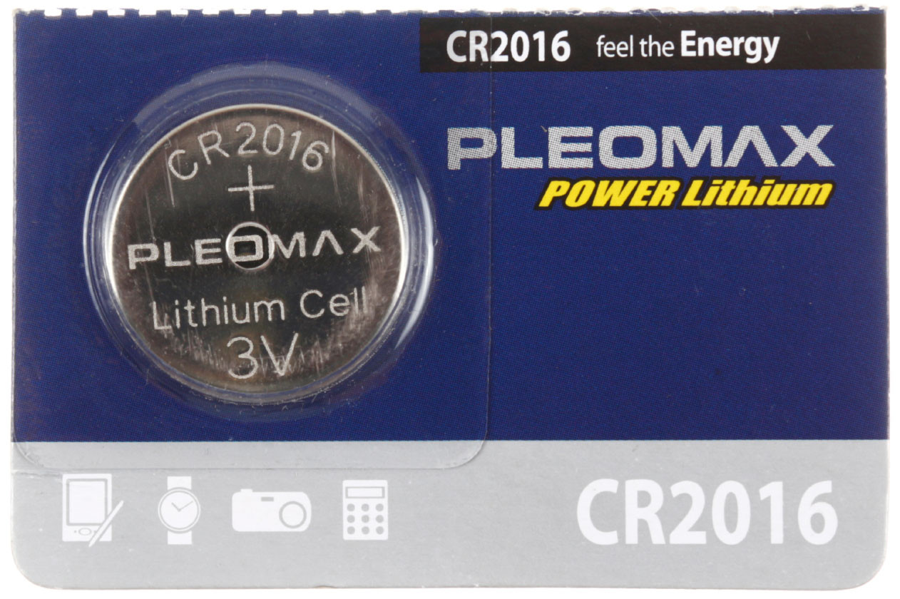 Батарейка литиевая дисковая Samsung Pleomax CR2016, 3V - фото 2 - id-p131175364