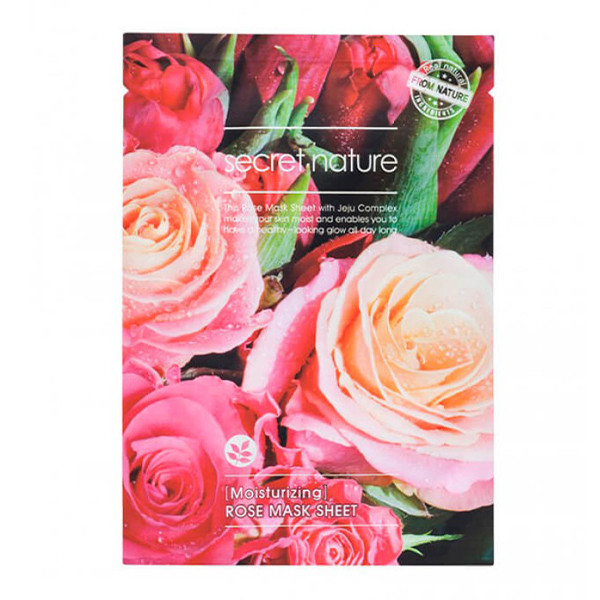 Тканевая маска для лица с Розой, SECRET NATURE, Moisturizing Rose Mask Sheet, 25г
