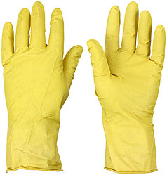 Перчатки латексные хозяйственные с хлопковым напылением A.D.M. размер XL, для деликатной уборки