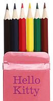 Карандаши цветные Hello Kitty 6 цветов, длина 175 мм, ассорти
