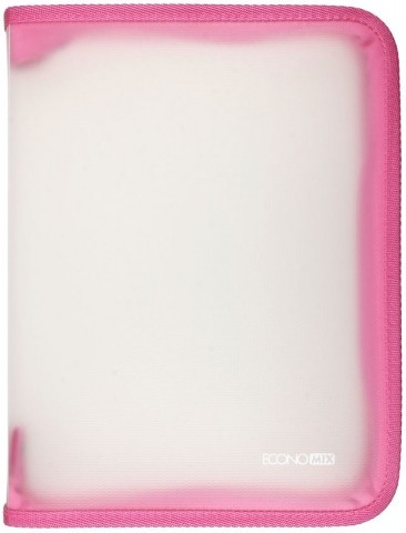 Папка пластиковая на молнии Economix А5+ толщина пластика 0,5 мм, прозрачная с розовым - фото 3 - id-p131175418