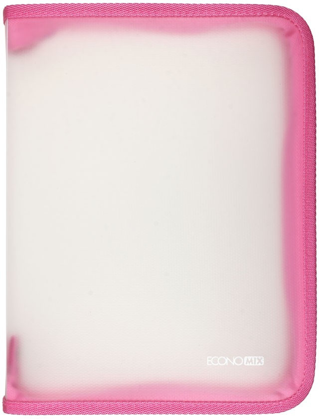 Папка пластиковая на молнии Economix А5+ толщина пластика 0,5 мм, прозрачная с розовым - фото 4 - id-p131175418
