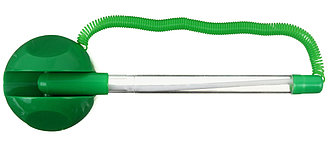Ручка шариковая на подставке «Луна» корпус прозрачный + зеленый, стержень синий
