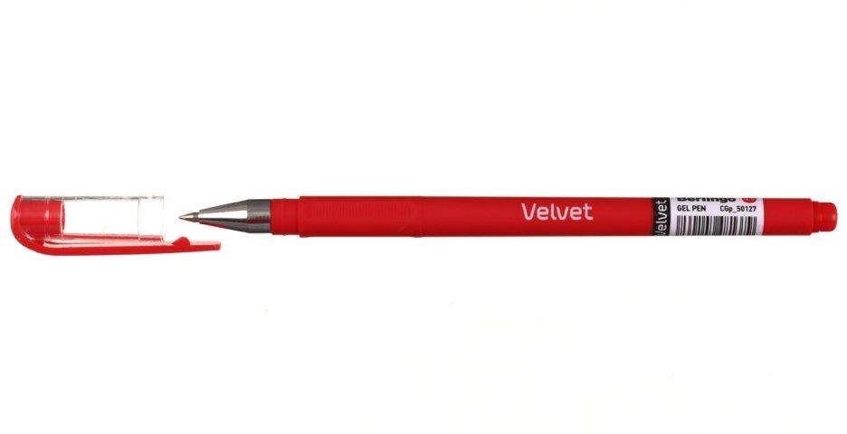 Ручка гелевая Berlingo Velvet корпус красный, стержень красный - фото 1 - id-p131174372