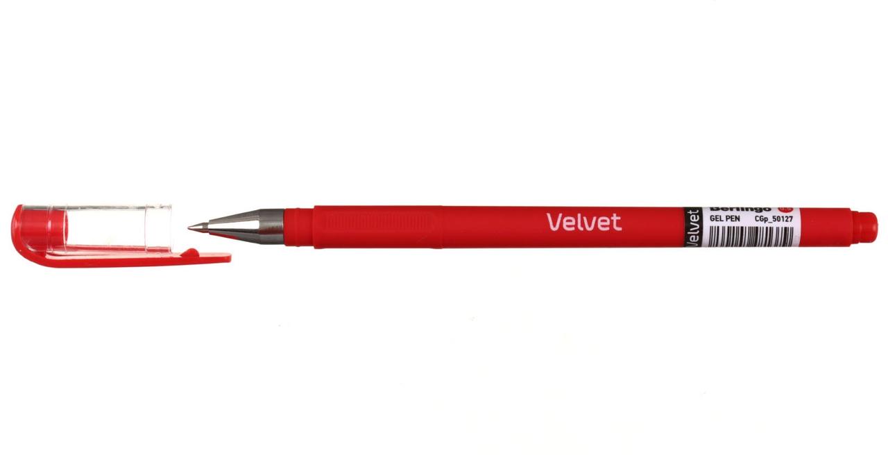 Ручка гелевая Berlingo Velvet корпус красный, стержень красный - фото 2 - id-p131174372