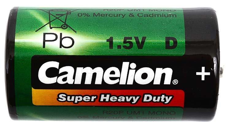 Батарейка солевая Camelion Green D, R20P UM1 Mono, 1.5V - фото 1 - id-p131170008