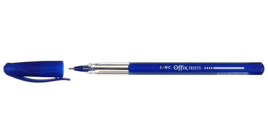 Ручка шариковая Linc Trisys корпус прозрачный, стержень синий - фото 1 - id-p131174393