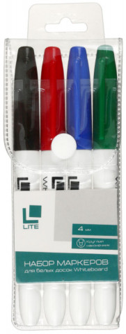 Набор маркеров для вайтбордов Lite 4 цвета - фото 2 - id-p131176832