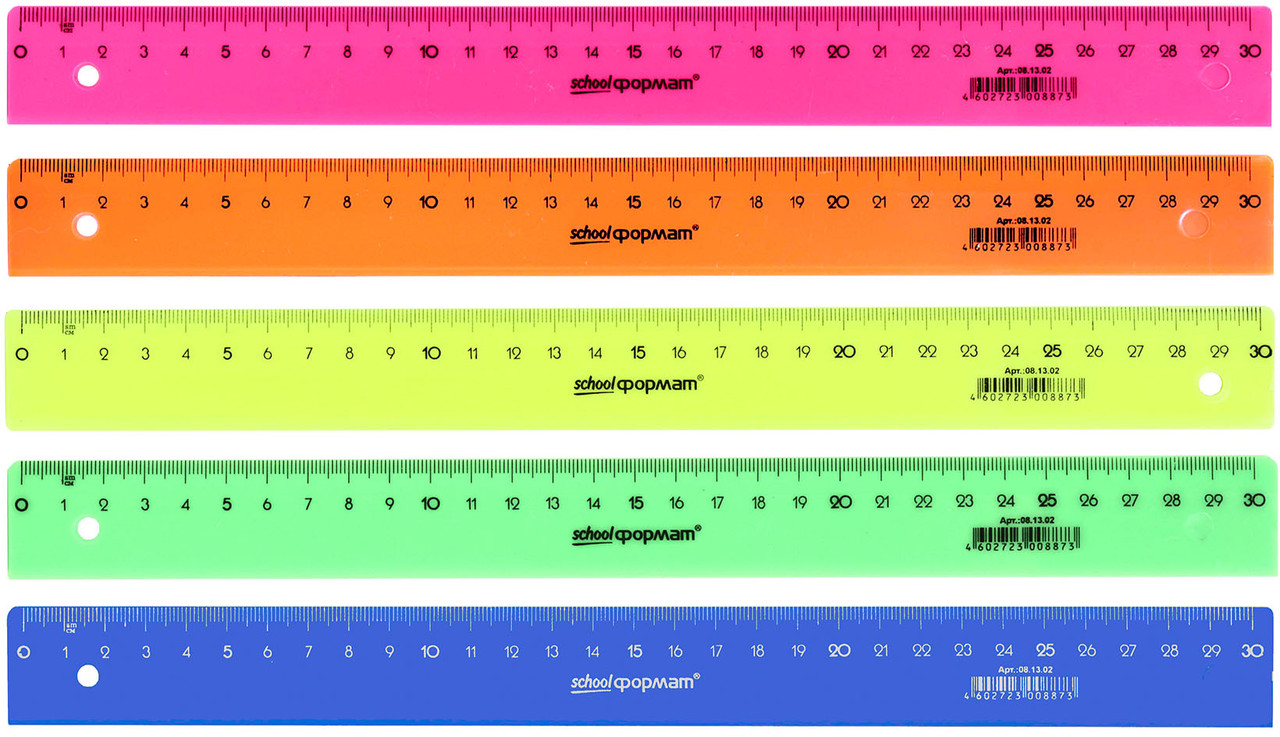 Линейка пластиковая schoolФормат 30 см, цветная, ассорти (цена за 1 шт.) - фото 3 - id-p131170037