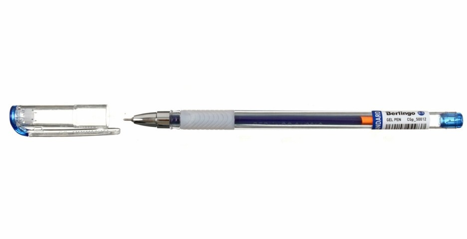 Ручка гелевая Berlingo Standart корпус прозрачный, стержень синий - фото 1 - id-p131175538