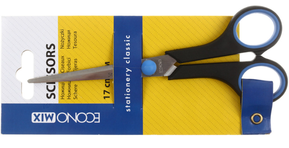Ножницы канцелярские Economix 170 мм, ручки черные с синим - фото 1 - id-p131176872