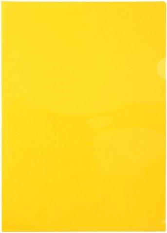 Папка-уголок пластиковая OfficeSpace А4 толщина пластика 0,15 мм, прозрачная желтая - фото 1 - id-p131173299