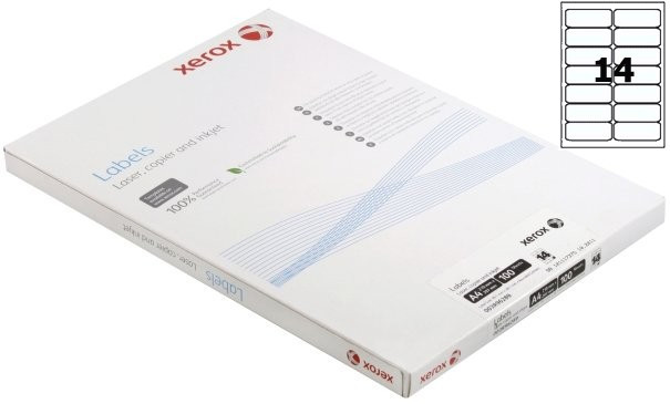 Бумага самоклеящаяся для изготовления этикеток Xerox А4, 14 шт., 99,1*38,1 мм, 100 л. - фото 2 - id-p131170098