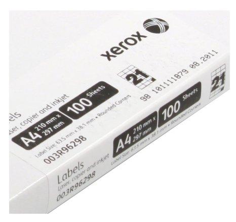 Бумага самоклеящаяся для изготовления этикеток Xerox А4, 21 шт., 63,5*38,1 мм, 100 л. - фото 1 - id-p131170100