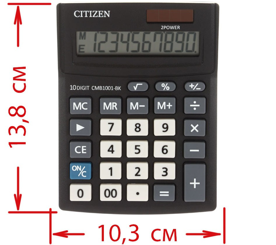 Калькулятор 10-разрядный Citizen CMB1001-BK компактный черный - фото 3 - id-p131174520