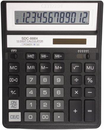 Калькулятор 12-разрядный Citizen SDC-888X черный - фото 1 - id-p131170149