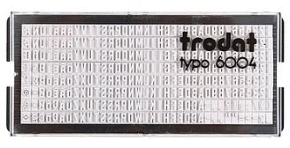 Касса символов для самонаборных штампов Trodat typo 6004 264 символа, высота 4 мм, шрифт латинский