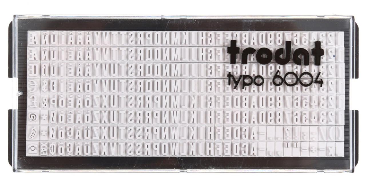 Касса символов для самонаборных штампов Trodat typo 6004 264 символа, высота 4 мм, шрифт латинский - фото 1 - id-p131170197