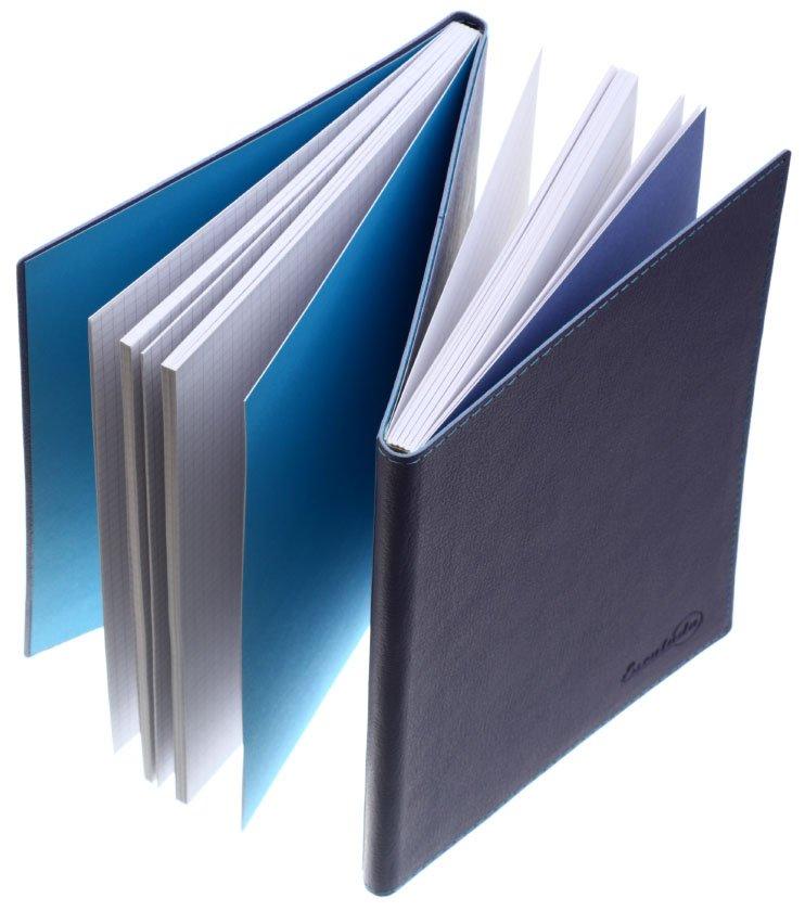 Книжка записная Copybook 2в1 145*213 мм, 80 л. клетка + 80 л. линия, голубая/сиреневая - фото 1 - id-p131172344