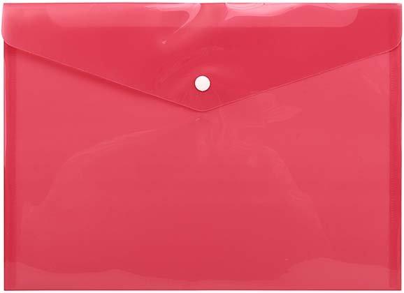 Папка-конверт пластиковая на кнопке inФормат толщина пластика 0,15 мм, красная - фото 3 - id-p131170266