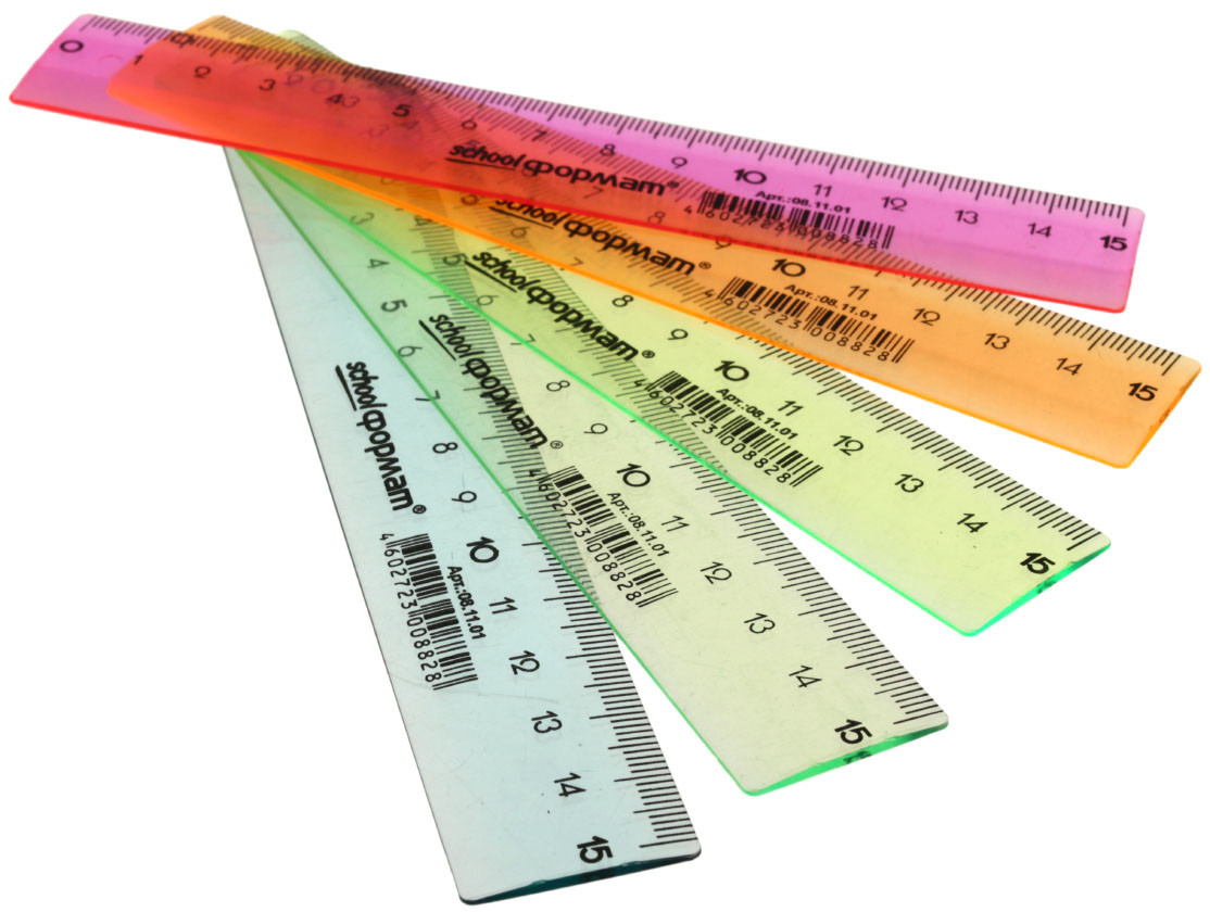 Линейка пластиковая schoolФормат 15 см, прозрачная цветная, ассорти (цена за 1 шт.) - фото 1 - id-p131170270