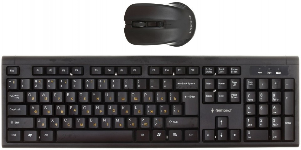 Клавиатура и мышь Gembird Wireless KBS-WM-03-RU беспроводные, черные - фото 3 - id-p131175743