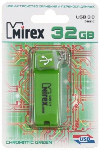Флэш-накопитель Mirex Chromatic 3.0 32Gb, корпус зеленый - фото 1 - id-p131172447
