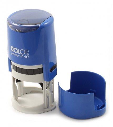 Автоматическая оснастка Colop R40 в боксе для клише печати &#248;40 мм, корпус голубой - фото 1 - id-p131172461